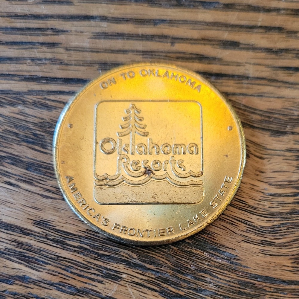 Vintage 1985 Oklahoma Resorts $20 Off 2 Night Stay Expired Gold Tone Token